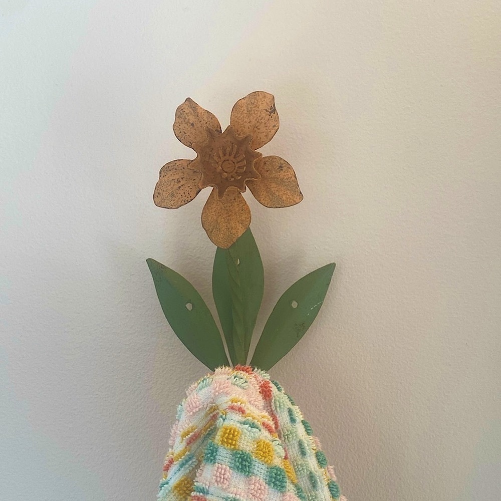 Flower towel hook/ curtain tie back